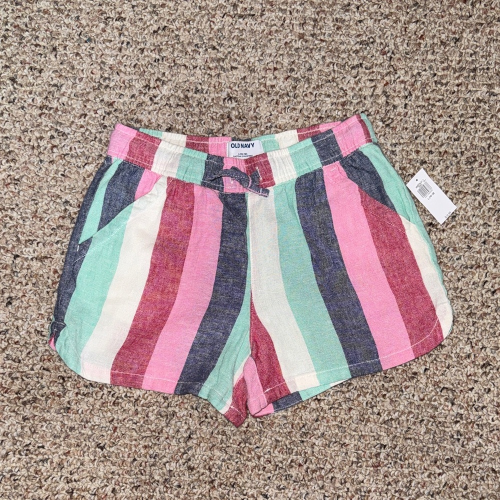 NWT Old Navy Girl’s High Waist Striped Shorts - Size L